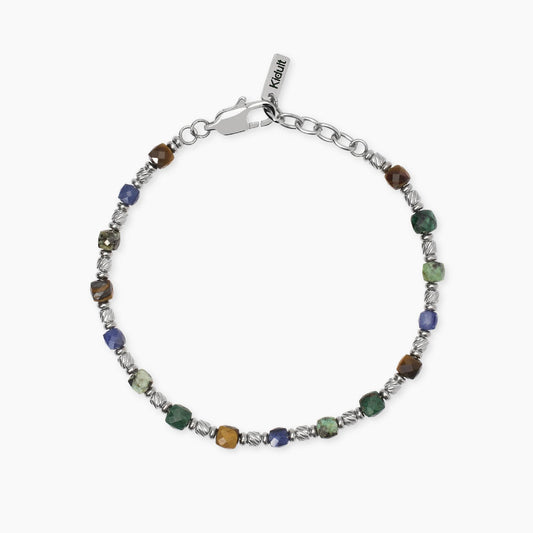 KIDULT -Bracciale in acciaio con pietre multicolor