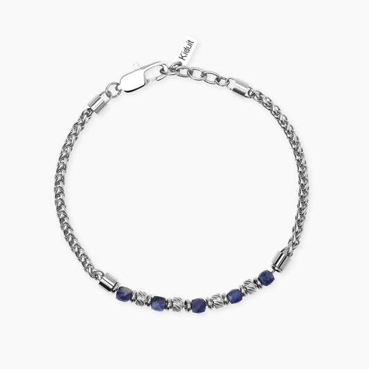 KIDULT -Bracciale in acciaio e sodalite blu