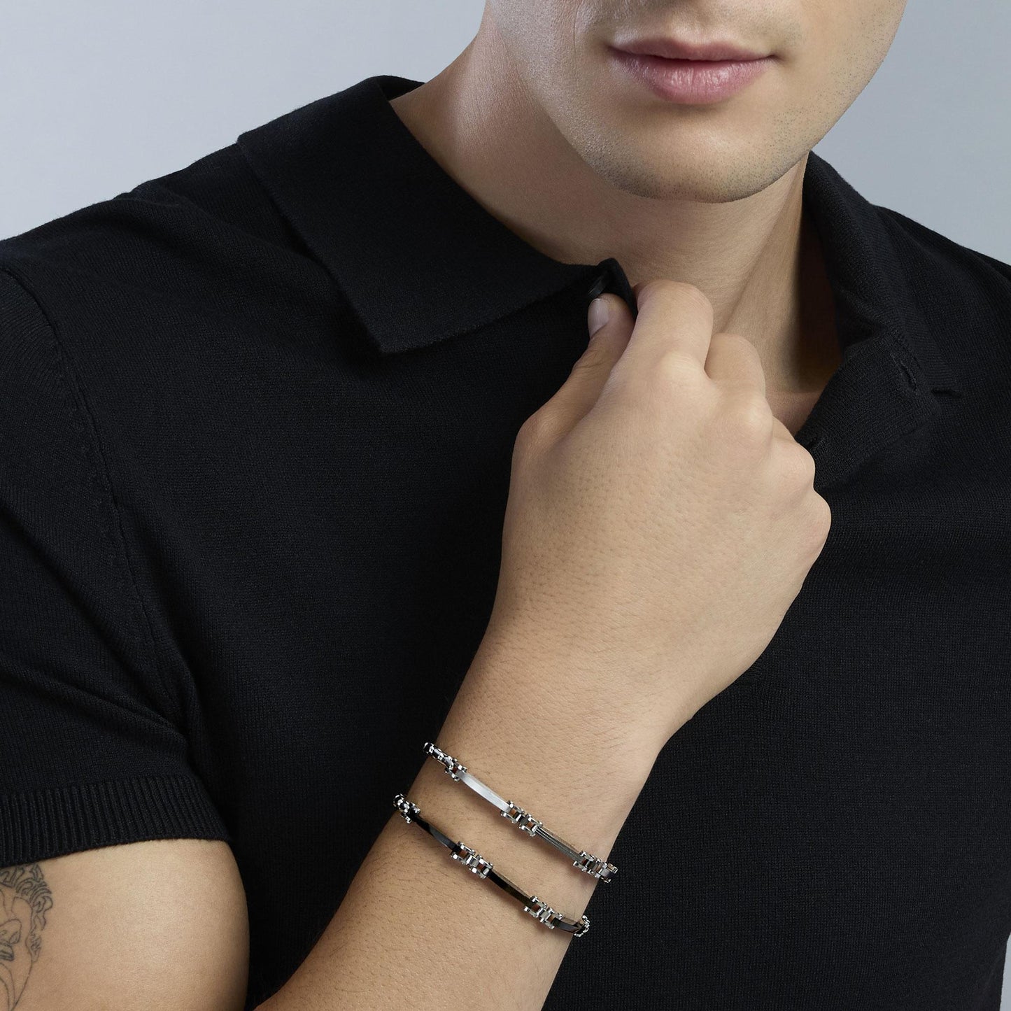 KIDULT -Bracciale in acciaio lucido e satinato  STYLE 20