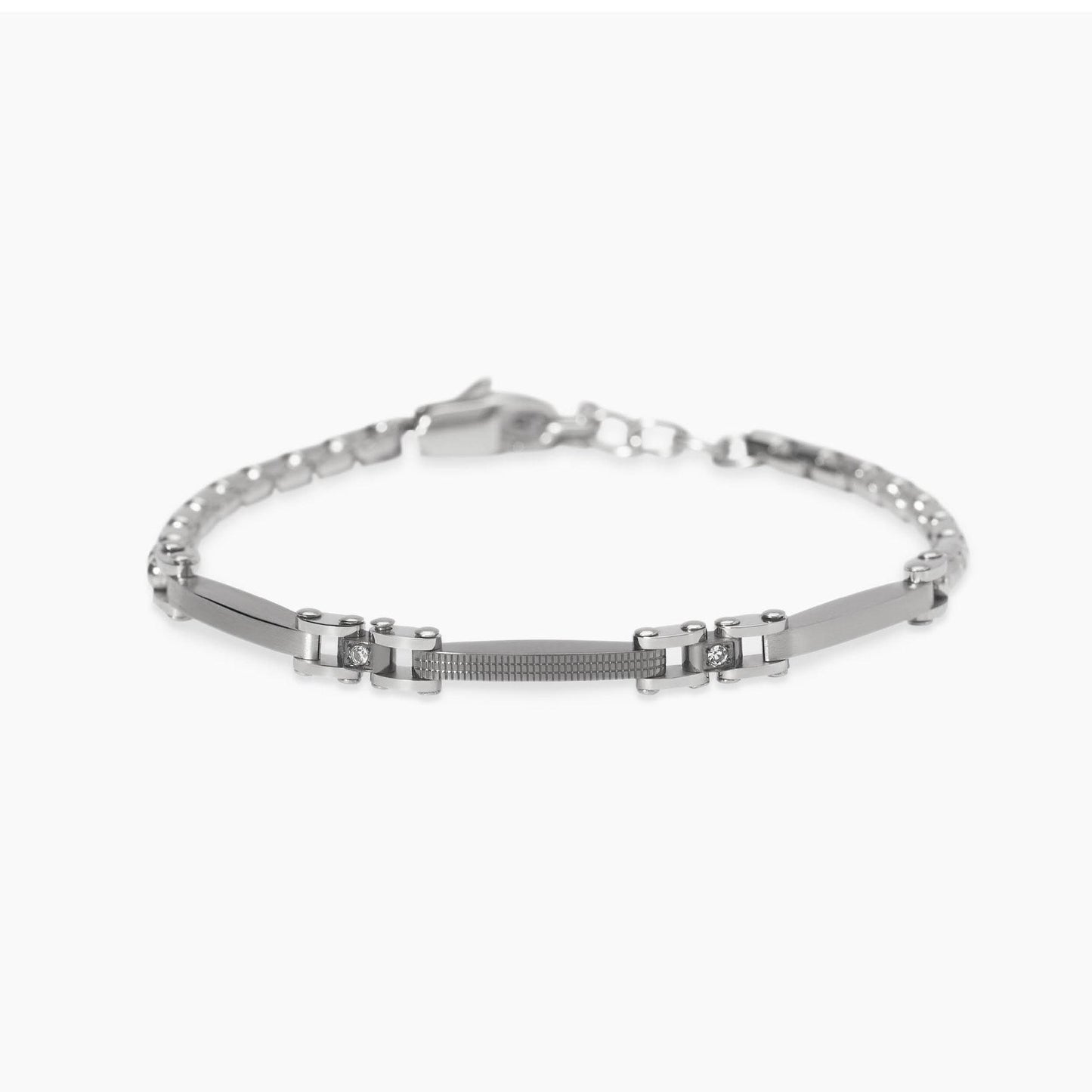 KIDULT -Bracciale in acciaio lucido e satinato  STYLE 20