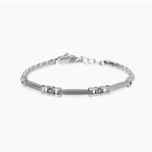 KIDULT -Bracciale in acciaio lucido e satinato  STYLE 20