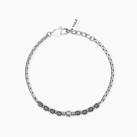 KIDULT -Bracciale in acciaio ed ematite