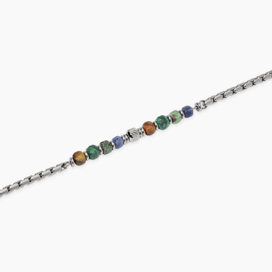 KIDULT -Bracciale in acciaio con pietre multicolor