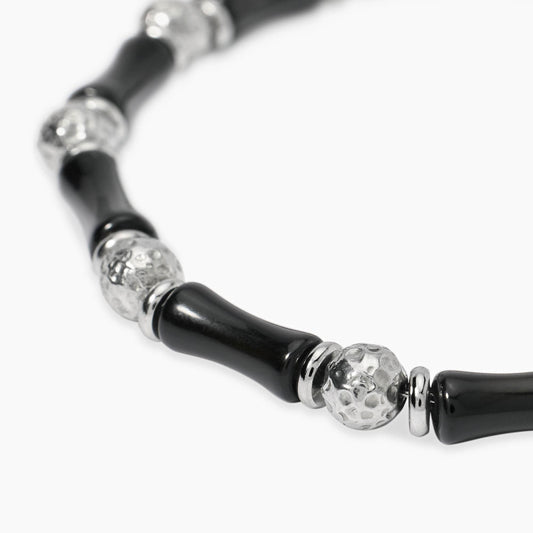 KIDULT -Bracciale in acciaio e ossidiana