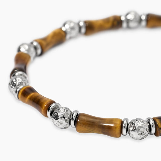 KIDULT -Bracciale in acciaio e occhio di tigre