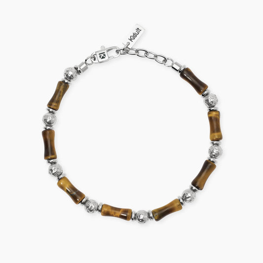 KIDULT -Bracciale in acciaio e occhio di tigre