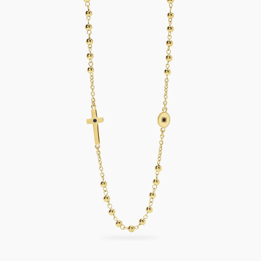 KIDULT -Collana in acciaio dorato con croce