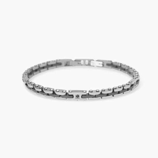 KIDULT -Bracciale in acciaio con inserti in ceramica