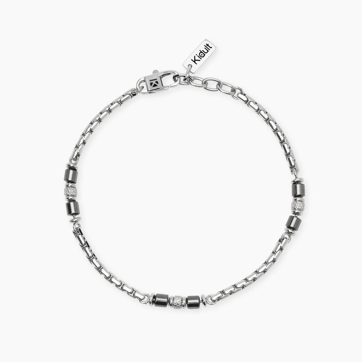 KIDULT -Bracciale in acciaio e ematite