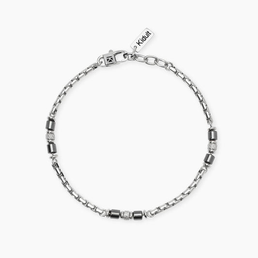 KIDULT -Bracciale in acciaio e ematite