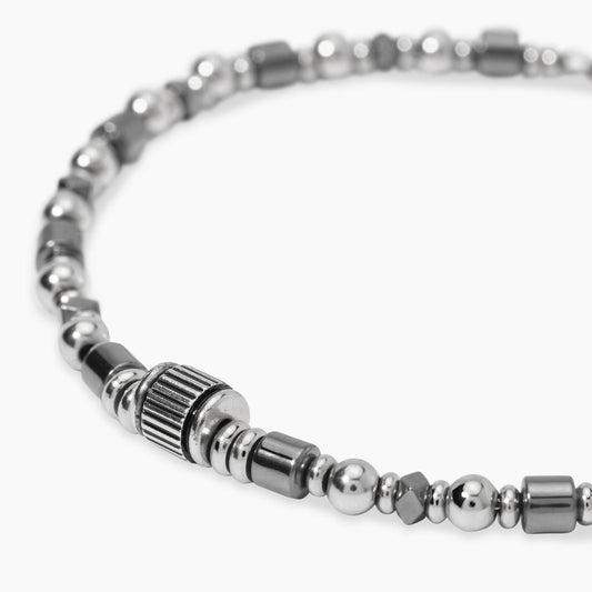 KIDULT -Bracciale ematite e acciao da uomo