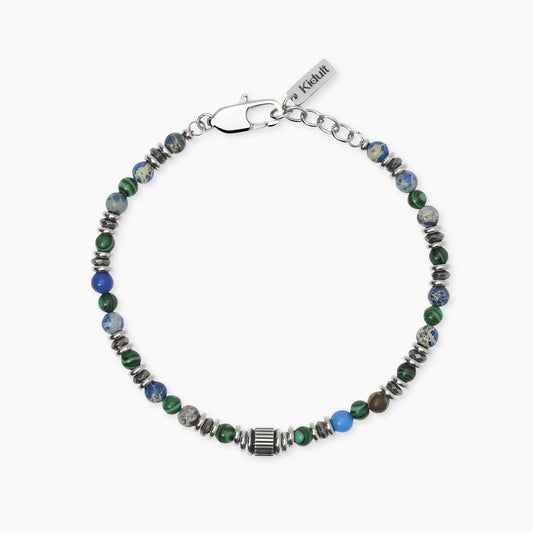 KIDULT -Bracciale in acciaio con pietre multicolor