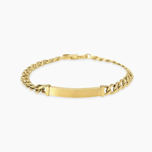 KIDULT -Bracciale in acciaio dorato con piastra