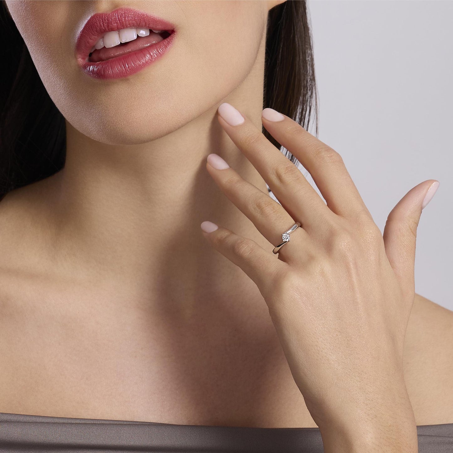 MABINA MY DIAMOND - Anello solitario con diamante lab-grown 0,20 carati