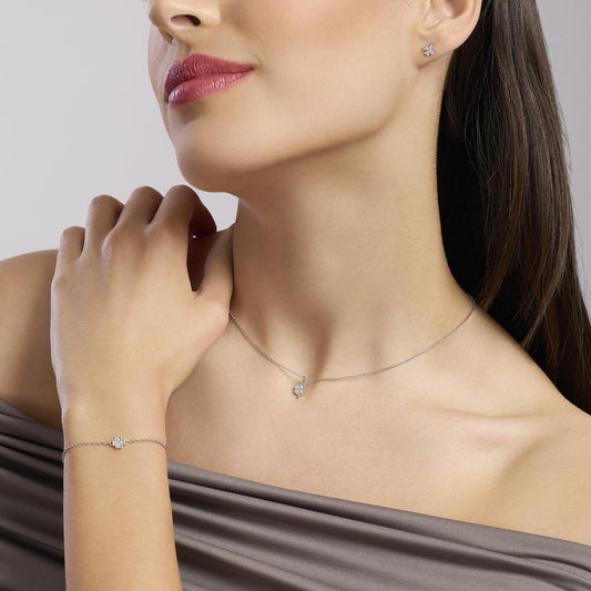 MABINA MY DIAMOND - Bracciale con quadrifoglio in diamanti lab-grown