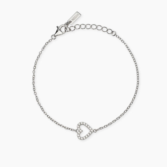 MABINA MY DIAMOND - Bracciale con cuore tempestato di diamanti lab-grown