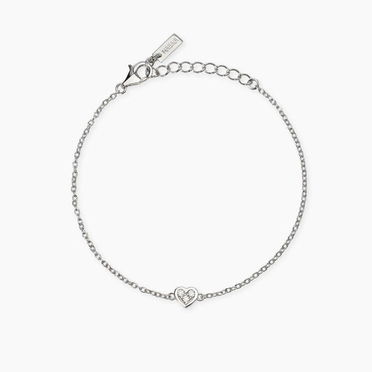 MABINA MY DIAMOND - Bracciale con cuore e trilogy di diamanti lab-grown