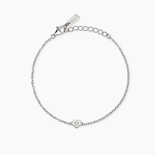 MABINA MY DIAMOND - Bracciale con cuore e diamante lab-grown