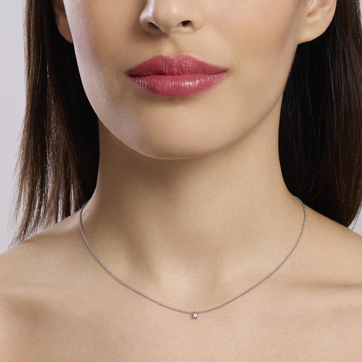 MABINA - Girocollo con diamante lab-grown 0,06 carati