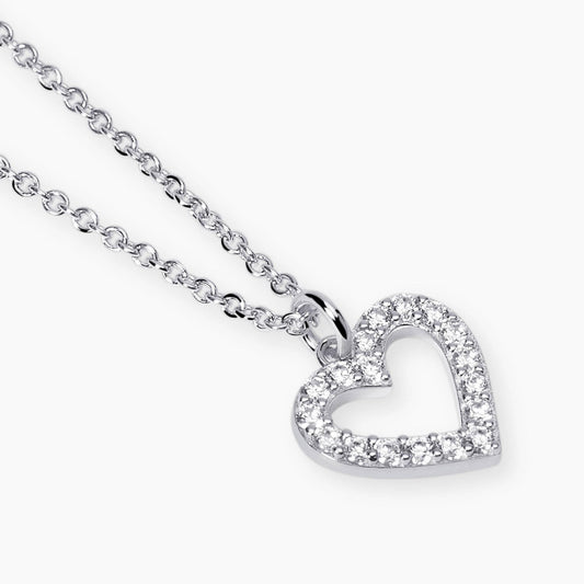 MABINA MY DIAMOND -Girocollo con cuore e diamanti lab-grown