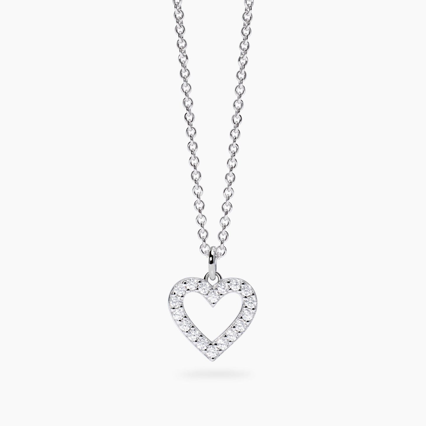 MABINA MY DIAMOND -Girocollo con cuore e diamanti lab-grown