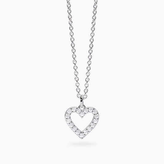 MABINA MY DIAMOND -Girocollo con cuore e diamanti lab-grown
