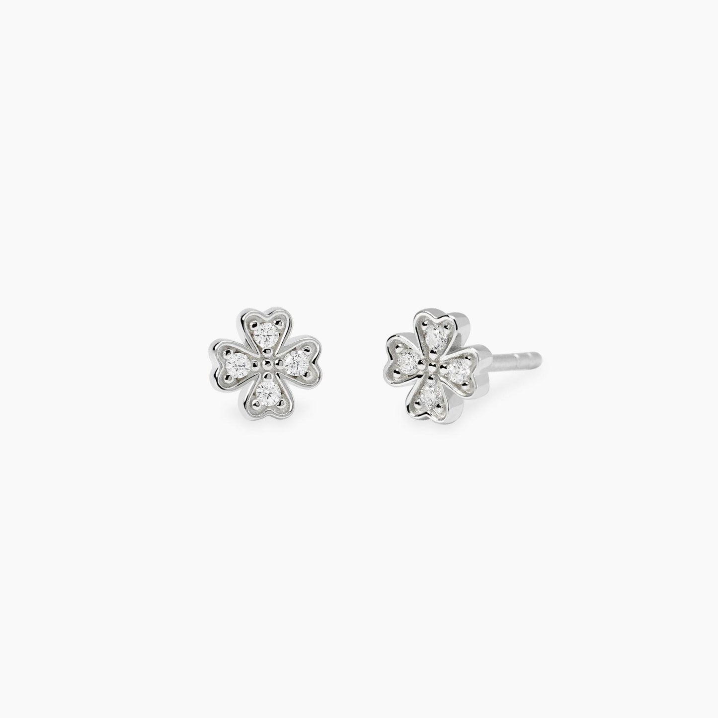 MABINA MY DIAMOND - Orecchini a quadrifoglio con diamanti lab-grown