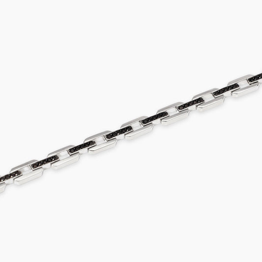 MABINA UOMO -Bracciale uomo con elementi imperniati e zirconi