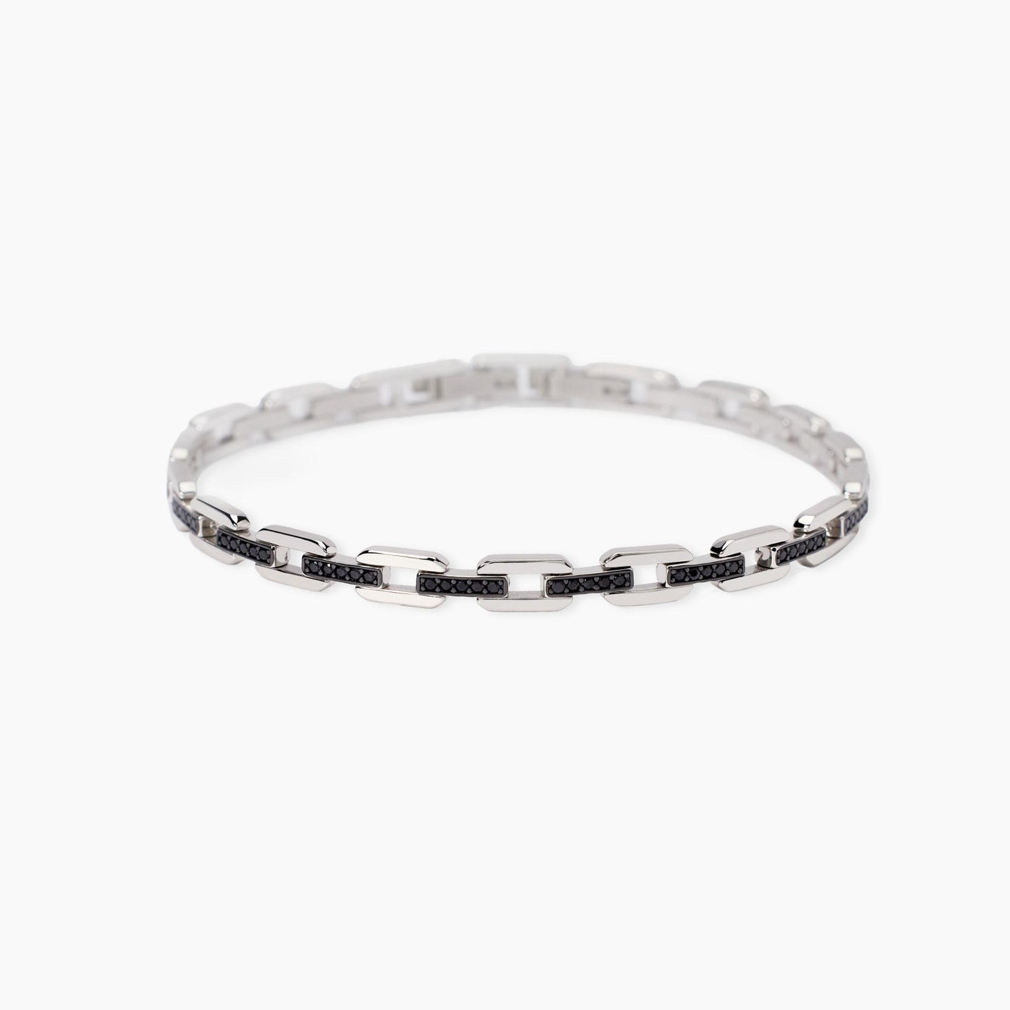 MABINA UOMO -Bracciale uomo con elementi imperniati e zirconi