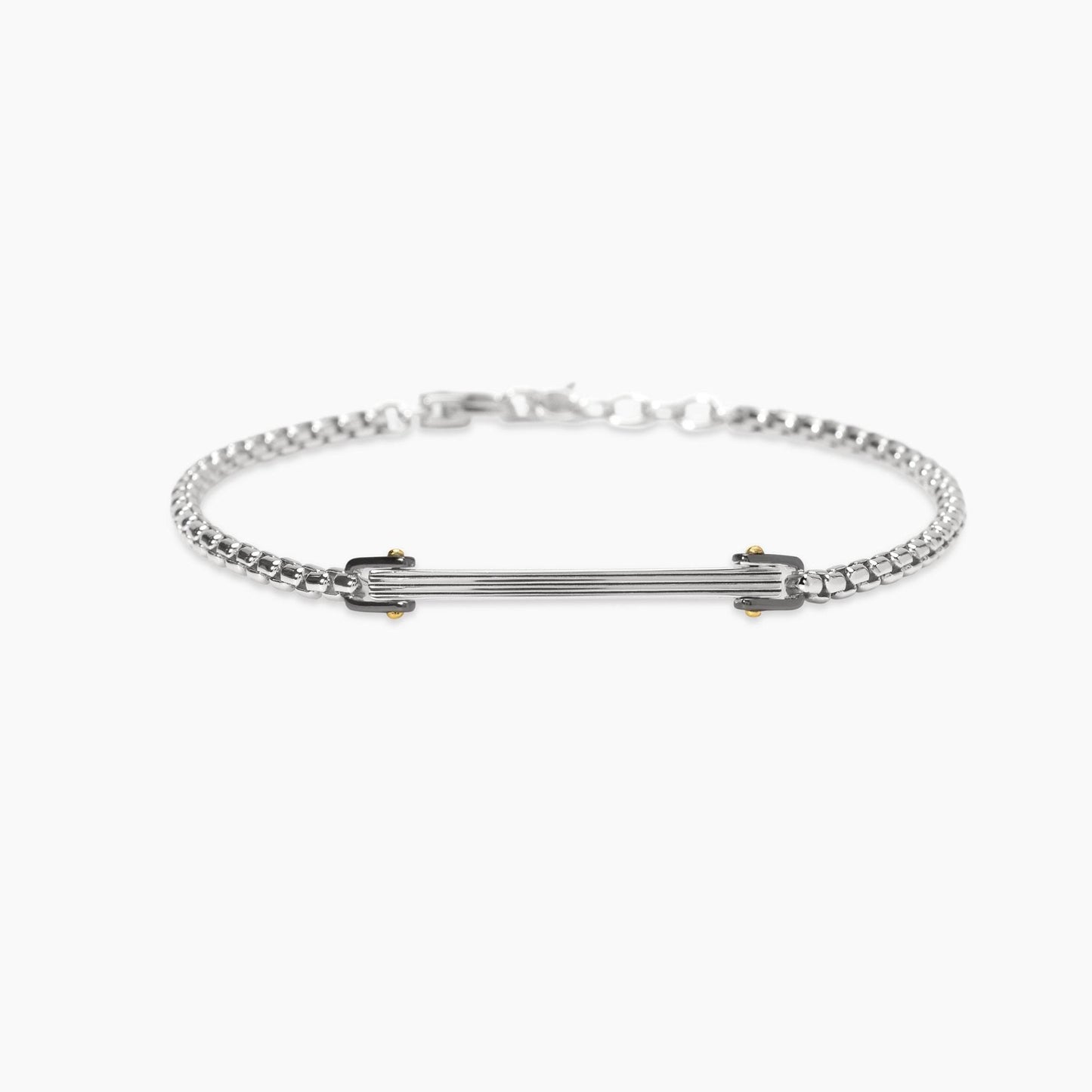 MABINA UOMO - Bracciale regolabile con catena veneta e piastra