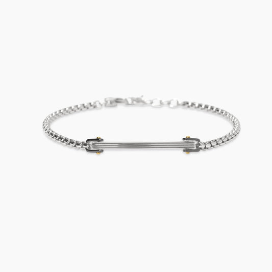 MABINA UOMO - Bracciale regolabile con catena veneta e piastra