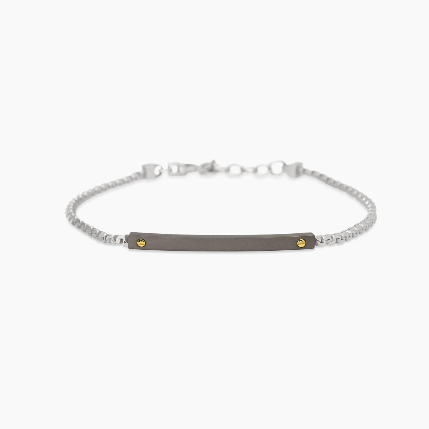 MABINA UOMO - Bracciale con catena greca e piastra