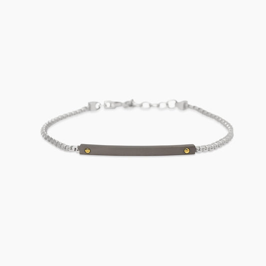 MABINA UOMO - Bracciale con catena greca e piastra