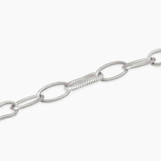 MABINA - Bracciale in argento bulinato e zirconi