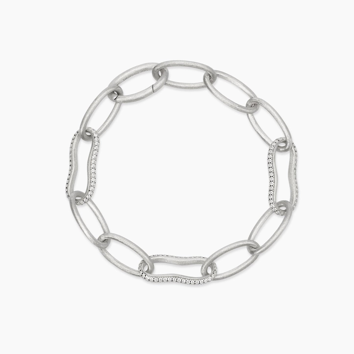 MABINA - Bracciale in argento bulinato e zirconi