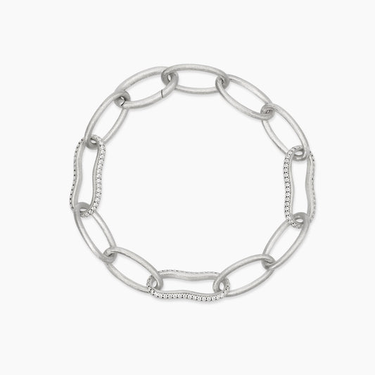 MABINA - Bracciale in argento bulinato e zirconi