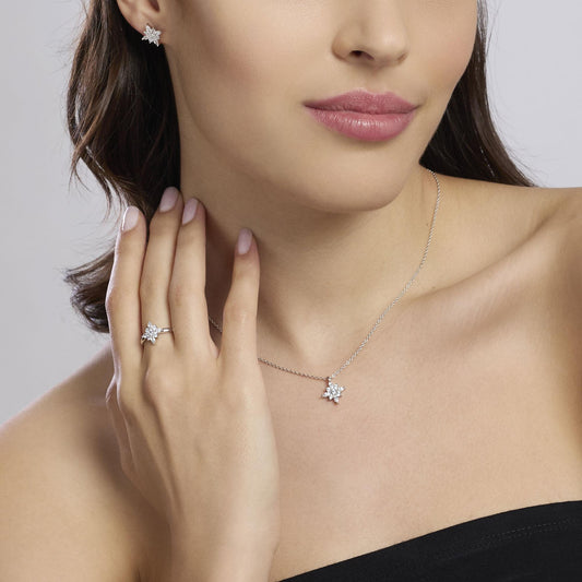 MABINA - Girocollo con stella polare in zirconi