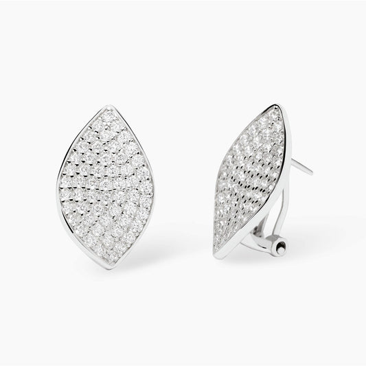 MABINA - Orecchini a lobo in pavè di zirconi