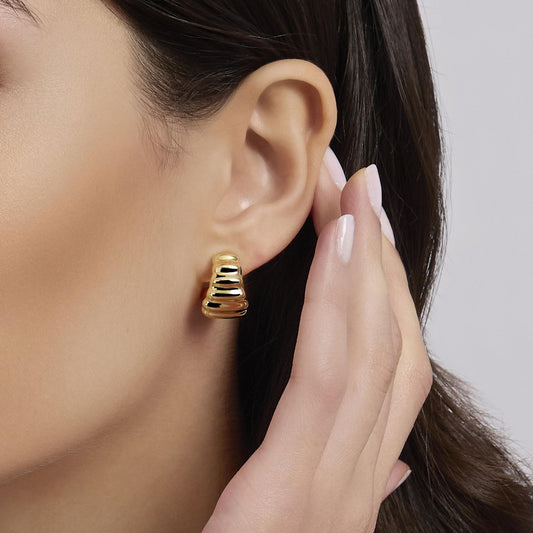 MABINA - Orecchini in argento dorato ONDE