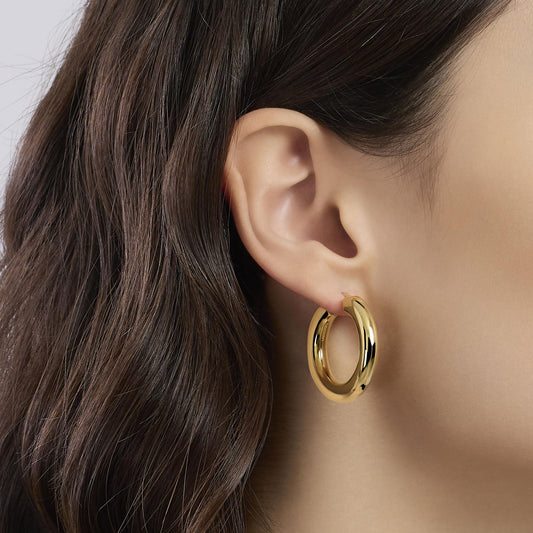 MABINA - Orecchini chunky in argento dorato