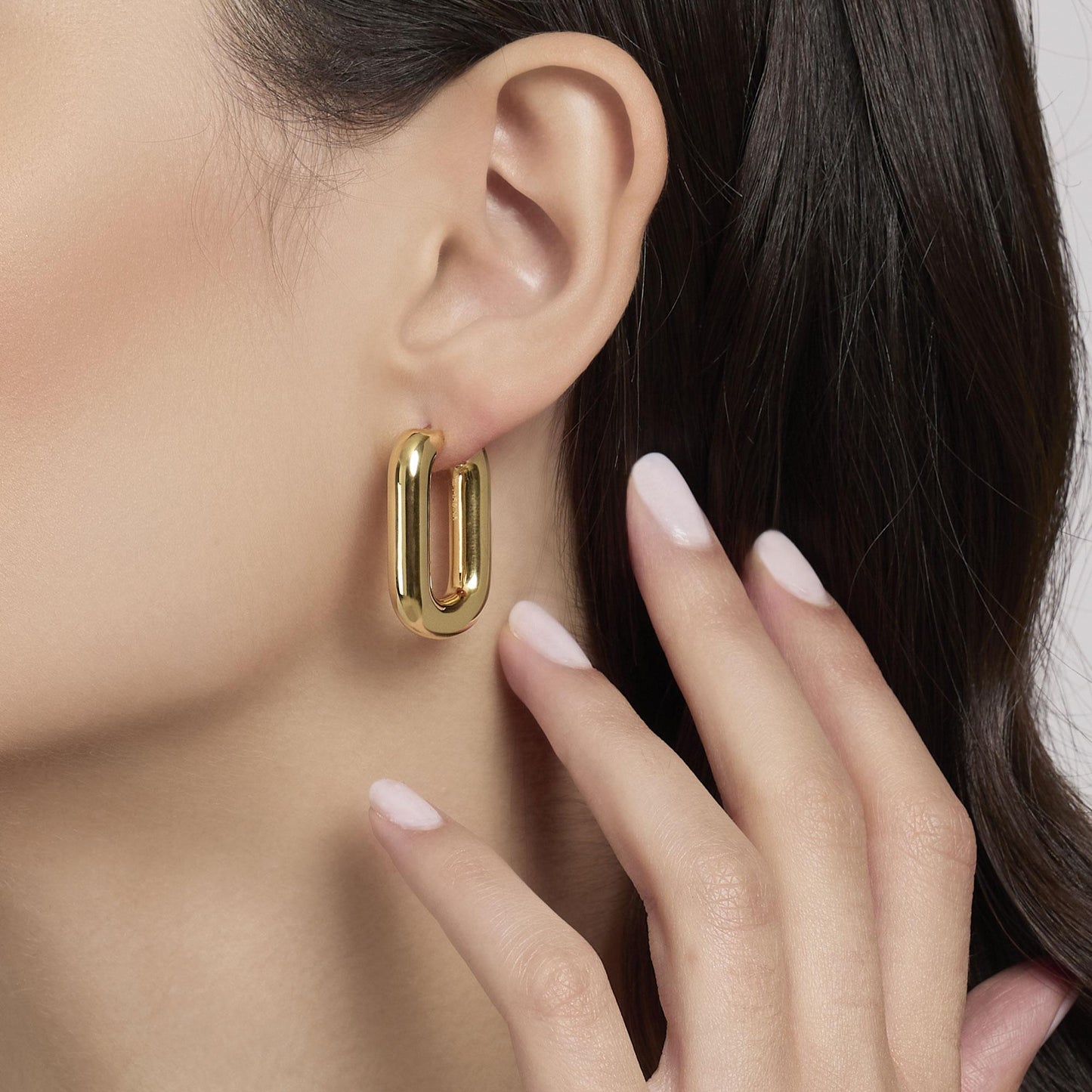 MABINA - Orecchini a cerchio in argento dorato