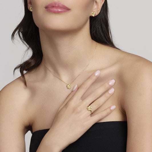 MABINA - Orecchini fiore dorati