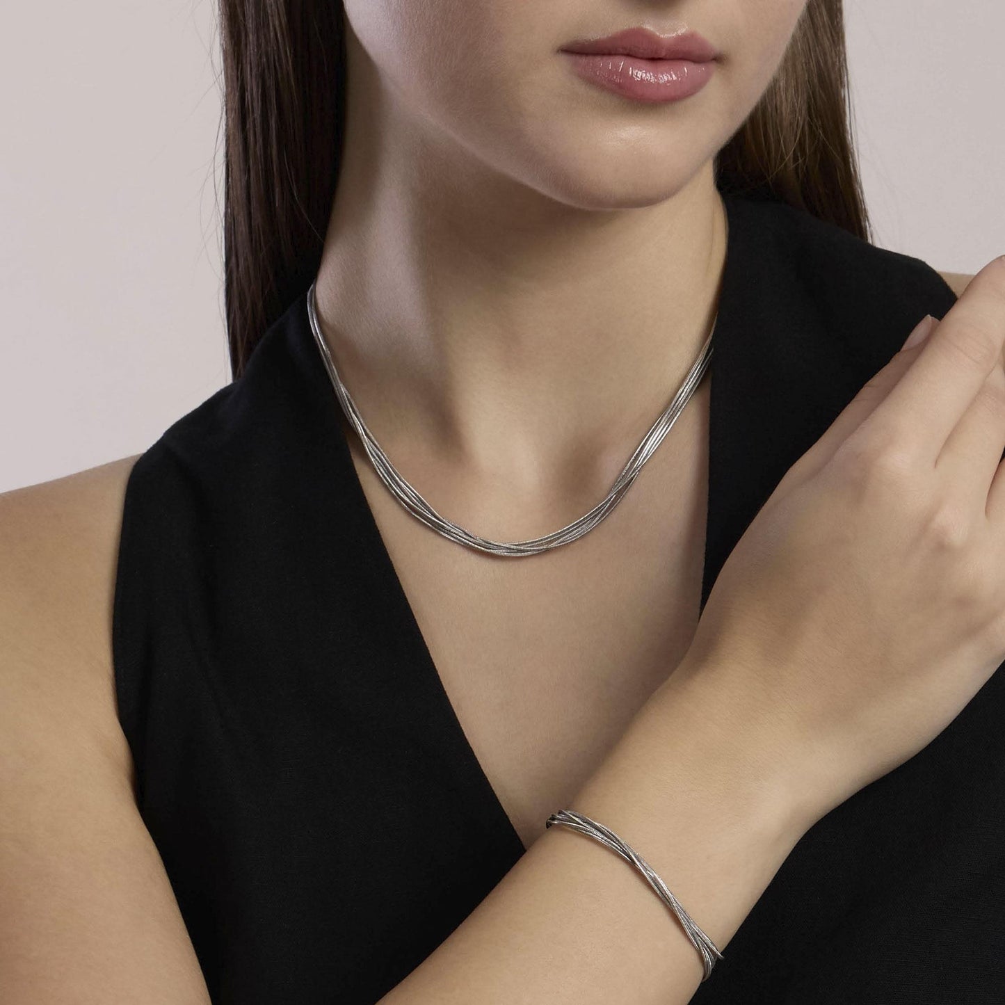 KIDULT - Girocollo in acciaio con catene snake