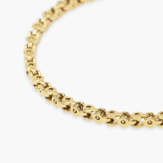 KIDULT -Bracciale uomo in acciaio dorato con catena fancy