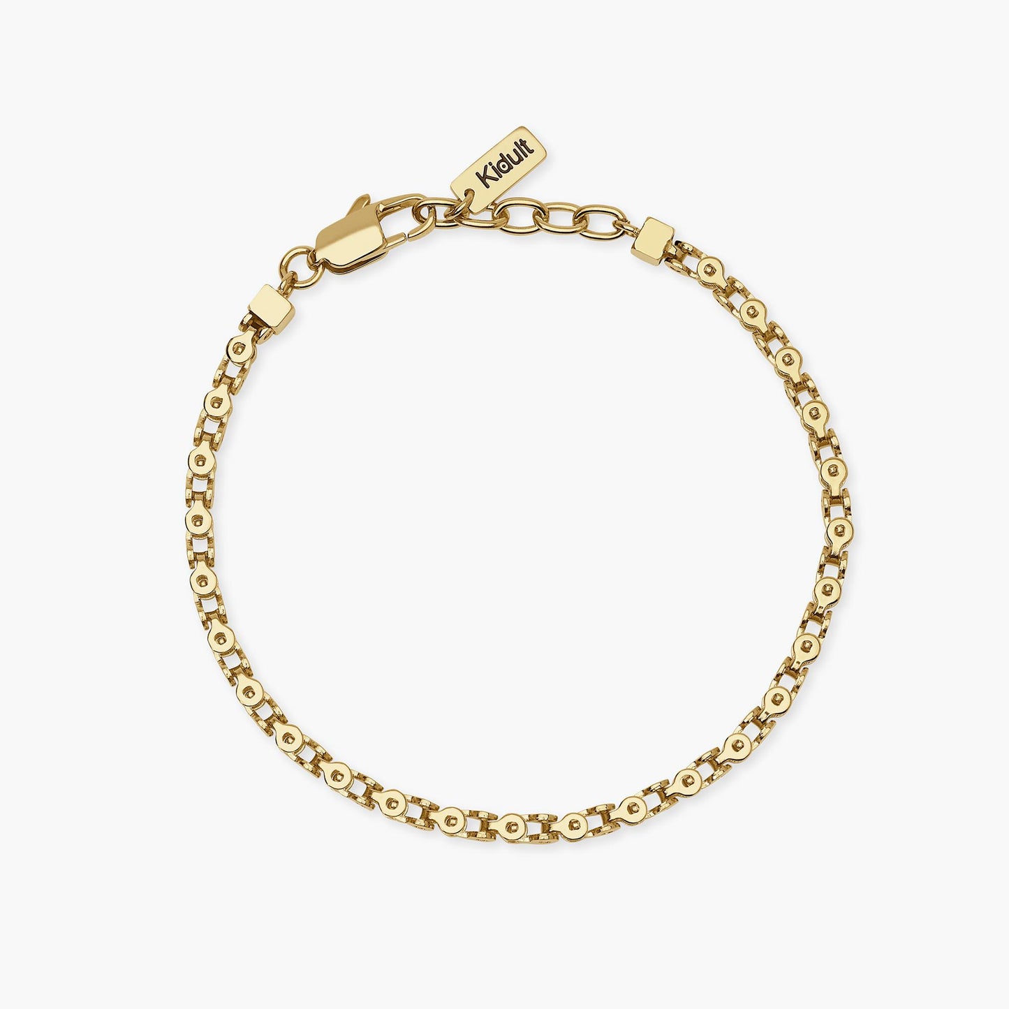 KIDULT -Bracciale uomo in acciaio dorato con catena fancy