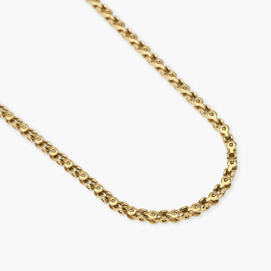 KIDULT -Collana uomo in acciaio dorato con catena fancy