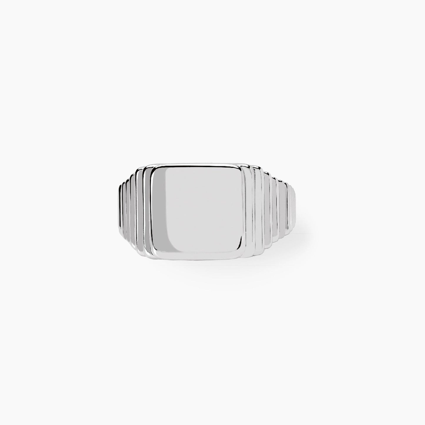 MABINA UOMO -Anello chevalier regolabile in argento con con tavola quadrata
