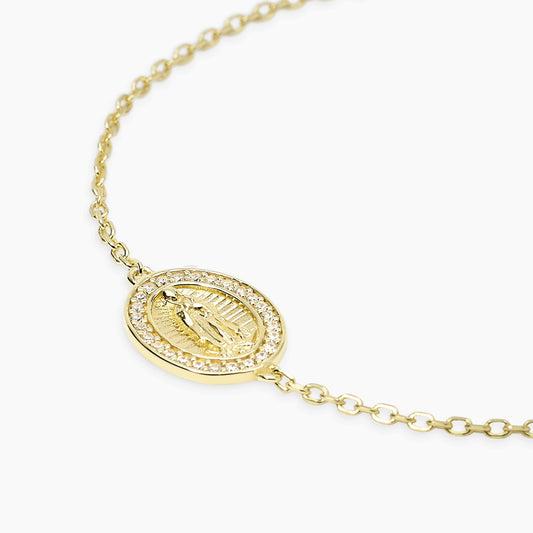 MABINA - Bracciale in argento dorato con Madonnina