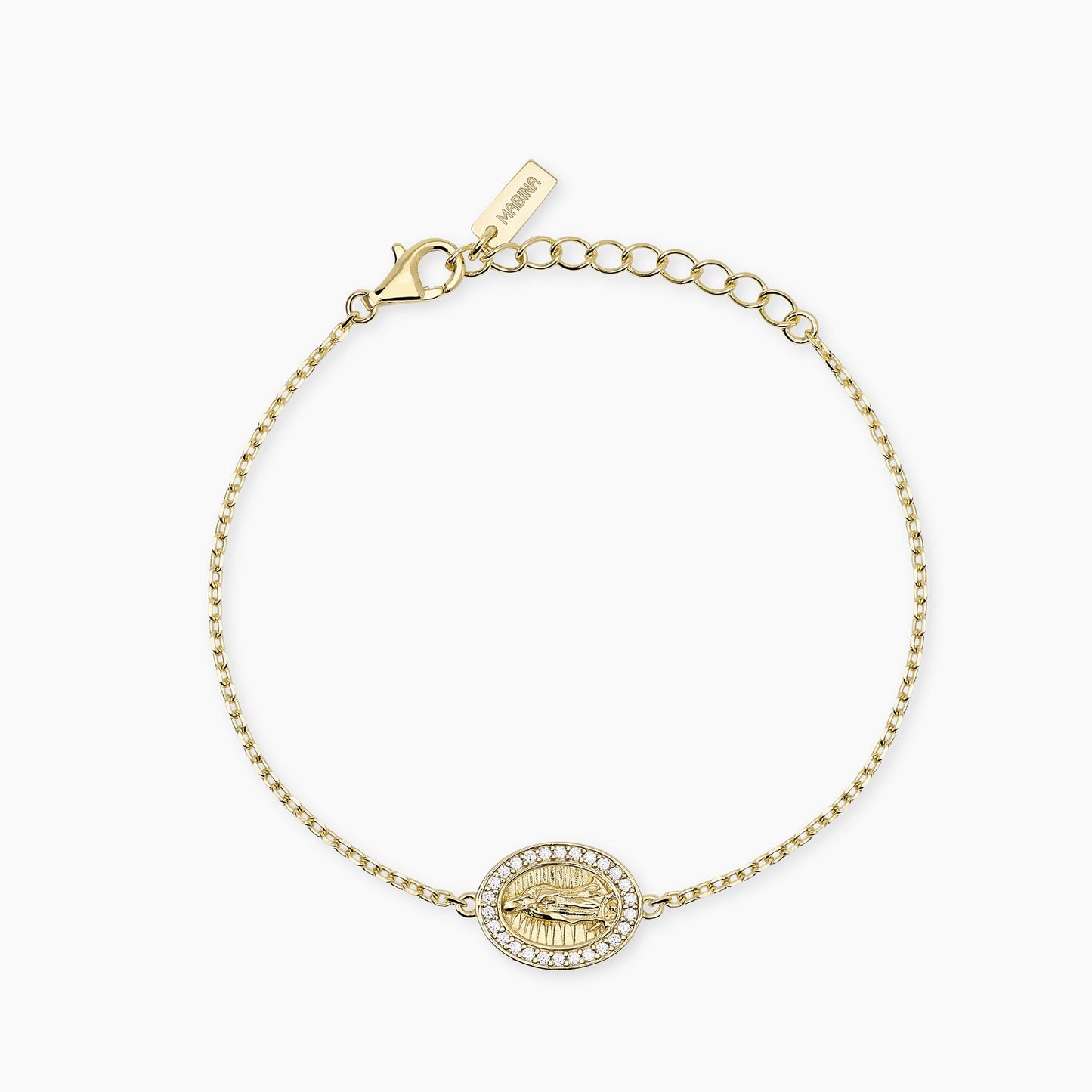 MABINA - Bracciale in argento dorato con Madonnina