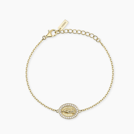 MABINA - Bracciale in argento dorato con Madonnina